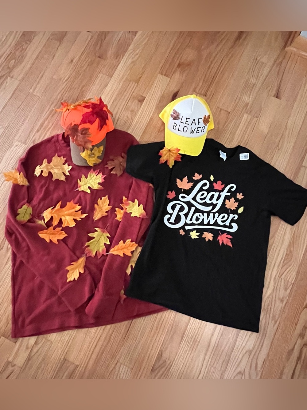 Halloween Handmade Couples Leaf Blower Costumes Cap And Shirt